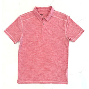 BKE Polo Mens XL Lightweight Quarter Button Collared Short Sleeve Shirt Pink